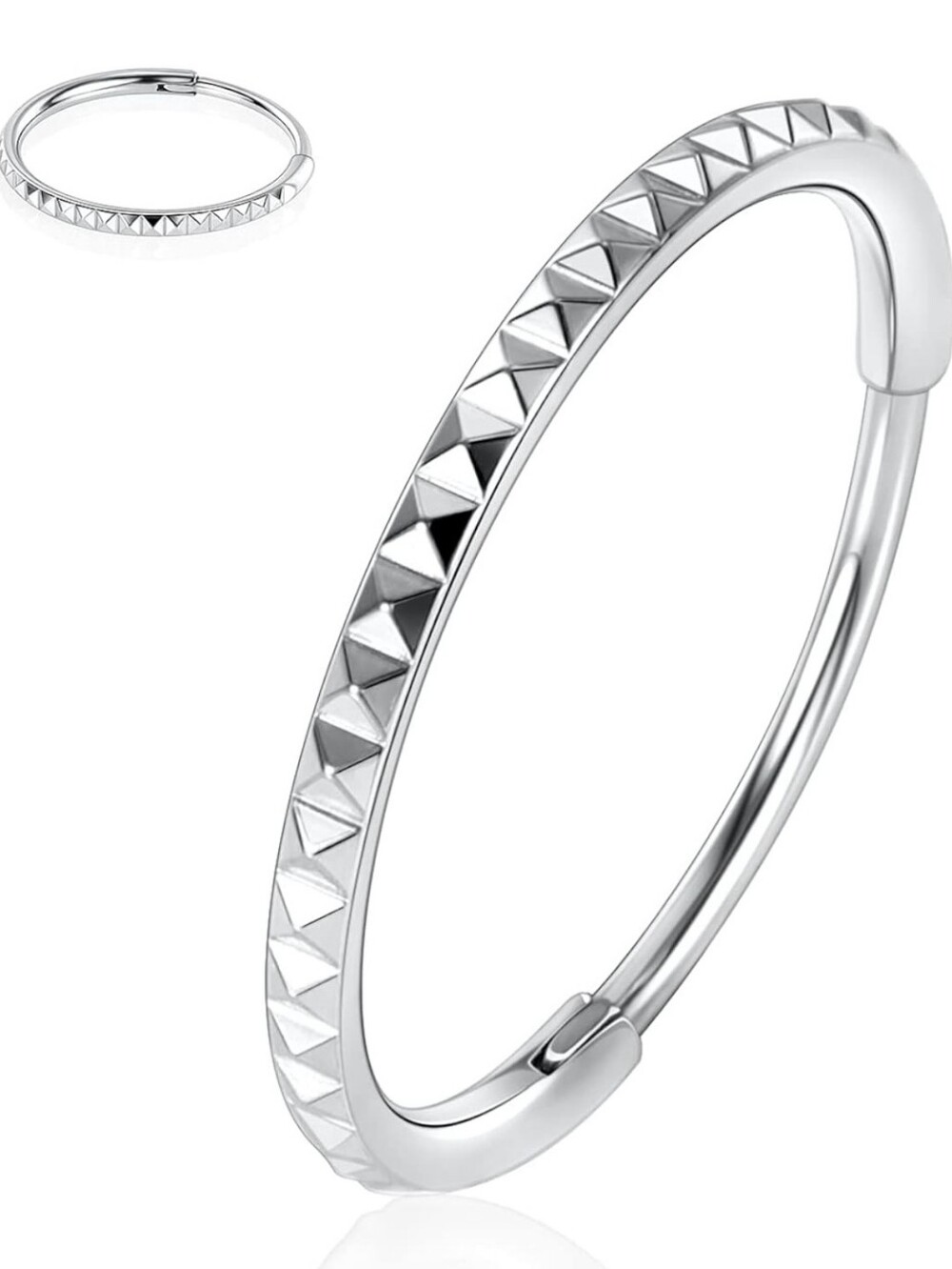 Classic Pyramid-Stud Silver Nose Ring